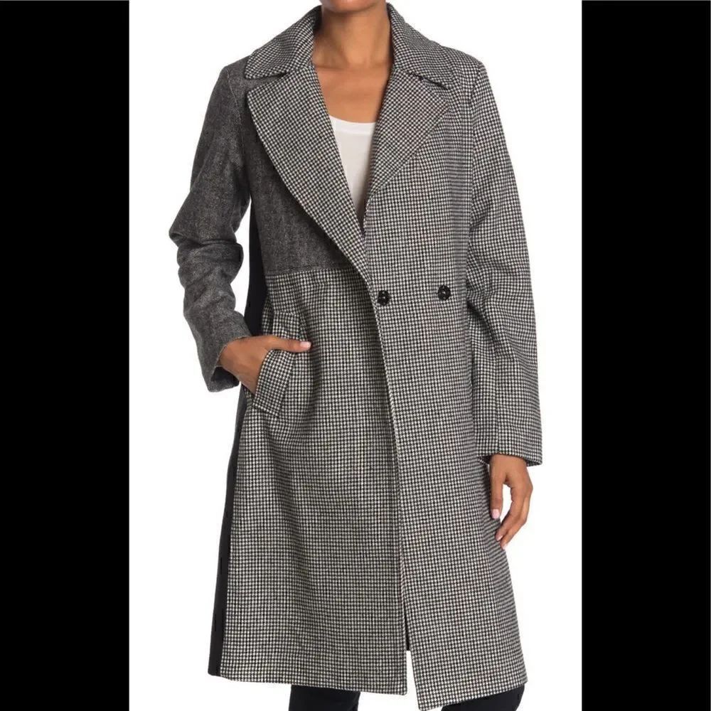 Rachel Roy  Women’s mixed print mid length coat size S/CH/P , NWT